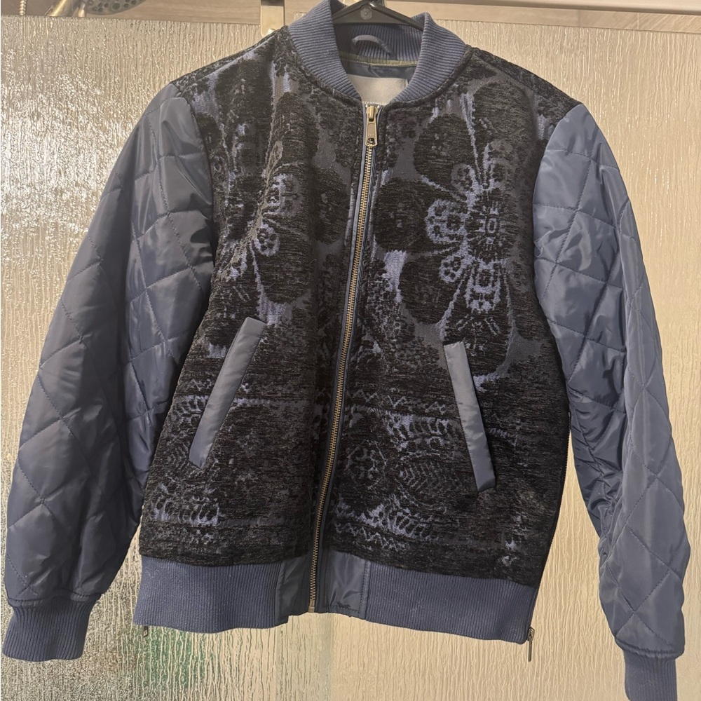 Anthropologie Navy Quilted Jacket